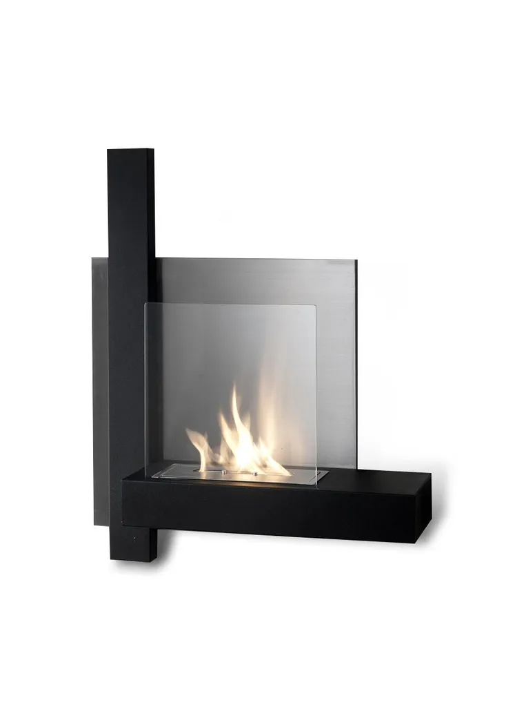 STONES Șemineu bio montat pe perete22cm X 72cm H. 63cm | Aosom Romania