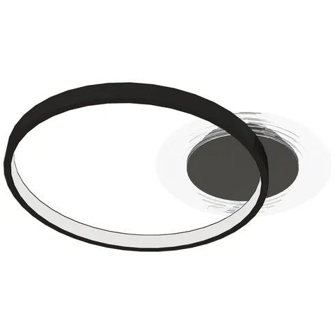 HOMCOM Lampă de tavan LED Modernă de 40W cu 2 Inele și Lumină Reglabilă, Negru | Aosom Romania