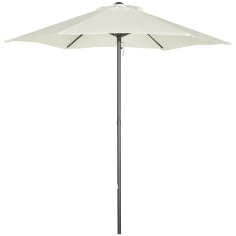 Outsunny Umbrelă Pătrată 2x2m pentru Grădină, Stâlp Central din Aluminiu, Rezistentă la Intemperii, Bej | Aosom Romania