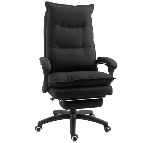 Vinsetto Scaun Birou cu Masaj, cu Înălțime Reglabilă, 6 Puncte de Masaj și Telecomandă, 70x62x120-130 cm, Negru | Aosom Romania