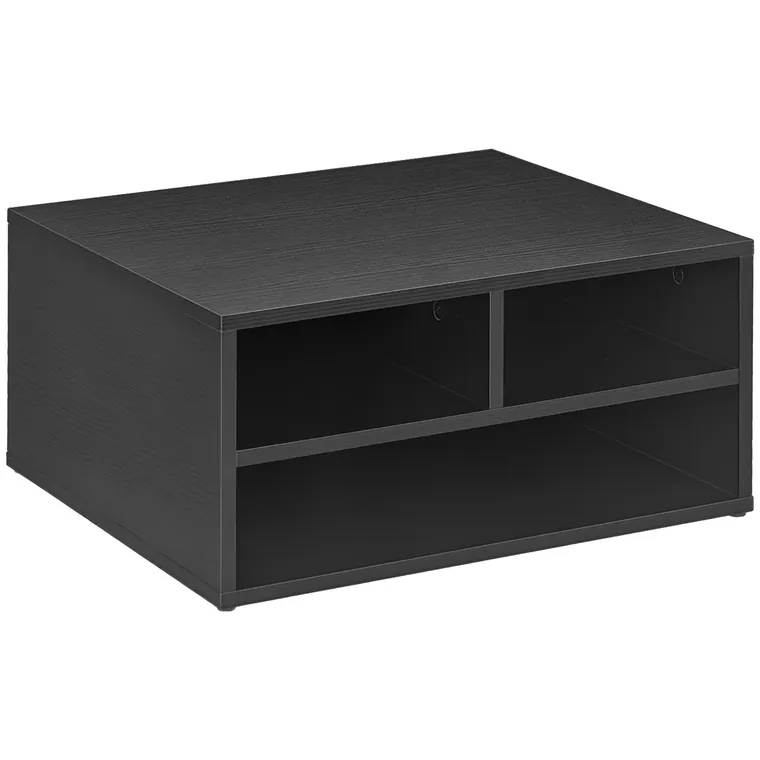 HOMCOM Cabinet pentru Imprimantă cu 2 Rafturi, Birou din Lemn și Cabinet de studiu cu Roți, 47x40x22.5 cm, Negru | Aosom Romania