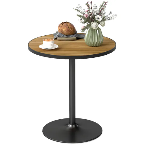 HOMCOM Masa de dining rotundă, Imitație de stejar, design compact, pentru 2-4 persoane, Stejar | Aosom Romania