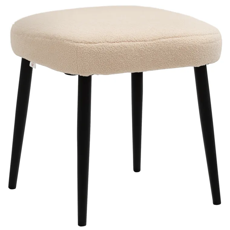 Aosom Taburet, Scaun, Teddy, Taburet de picioare, Bej | Aosom Romania