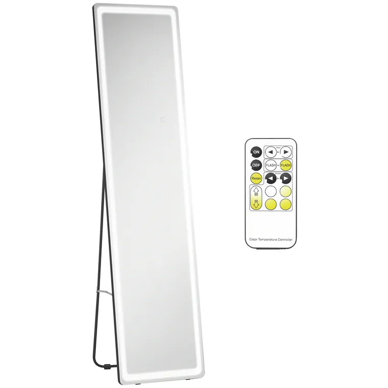 HOMCOM Măgic pe suport sau pe perete intensitate și culoare reglabile cu telecomandă 40 x 37 x 157,5H cm argintiu | Aosom Romania