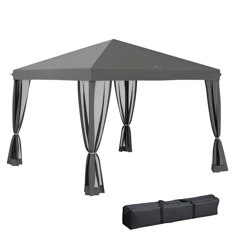 Outsunny Tonnelle pop-up Barnum Pliant Stil Colonial 3 x 3 m 4 plase de protecție + Geantă de Transport gri | Aosom Romania