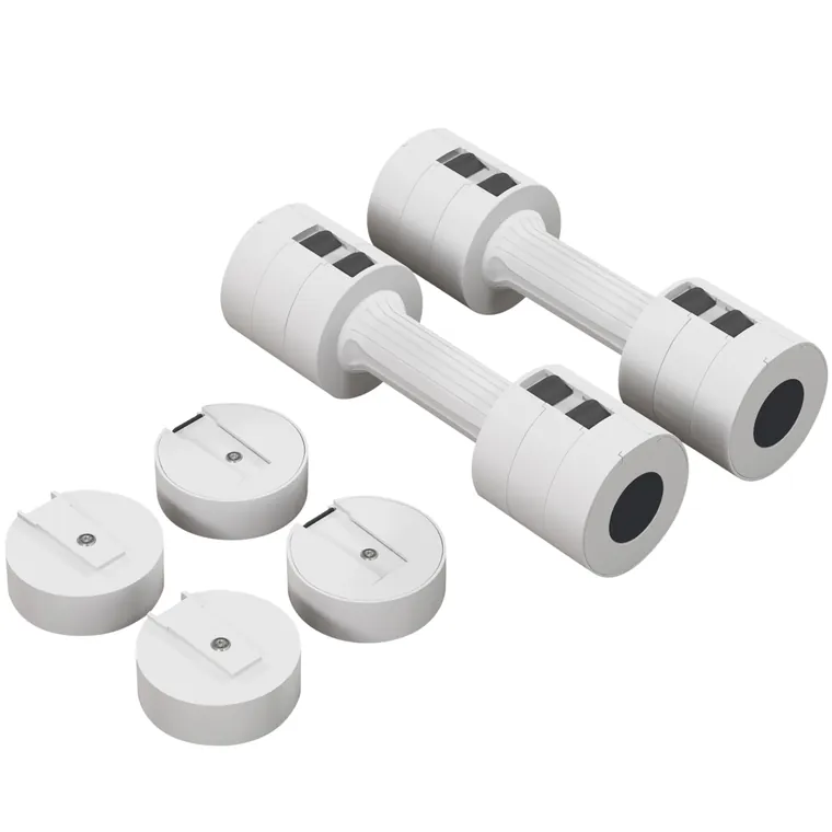 SPORTNOW Set de 2 gantere set de culturism discuri de greutate reglabile din oțel și cutie de depozitare 2 x 2,5 kg alb | Aosom Romania