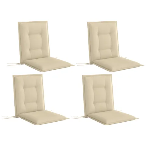 Outsunny Set 4 perne de scaun 108 x 50 x 5 cm cu curele, pernă de șezut pentru interior și exterior, Bej | Aosom Romania