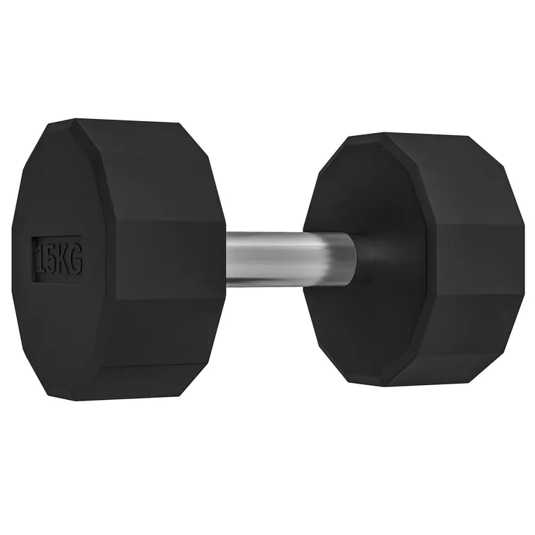 SPORTNOW Halteră prindere antiderapantă, fitness, sport acasă, 15kg, negru | Aosom Romania