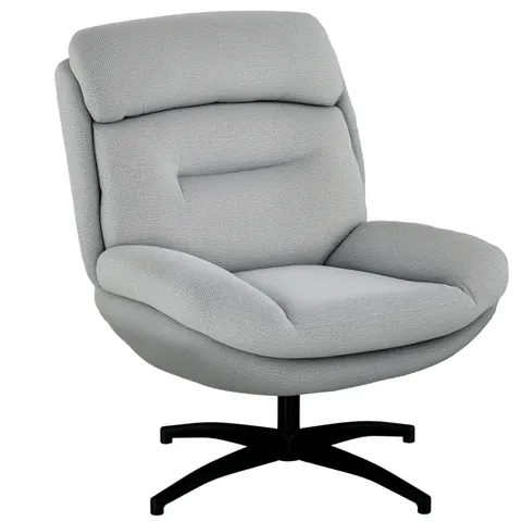 HOMCOM Fotoliu Pivotant, Rotație de 360 de grade, Chenil, Brațe Încorporate, Picioare din Oțel, Gri, Negru | Aosom Romania