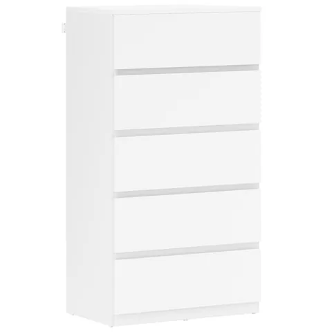 HOMCOM Comodă Sideboard Sertar, 5 sertare, 55 cm x 34 cm x 100 cm, Alb | Aosom Romania