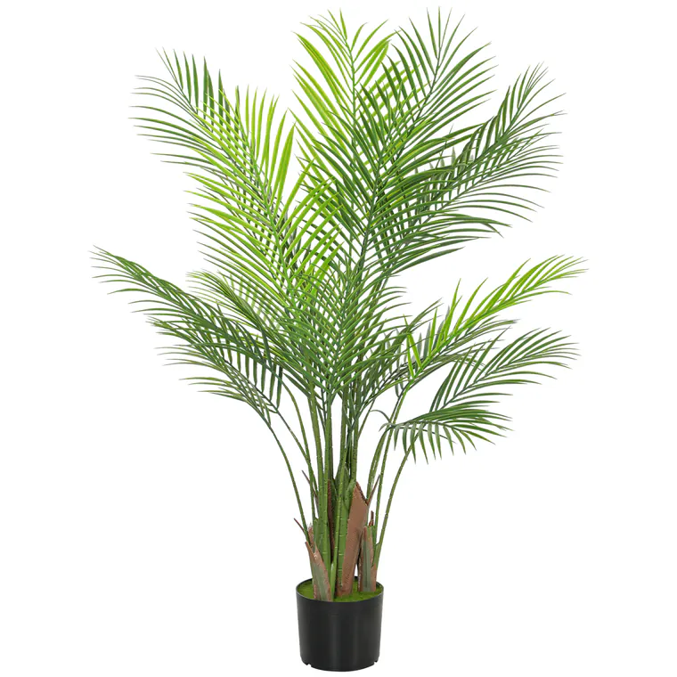 HOMCOM Palmier Artificial mare 120cm Planta artificiala, Plastica Plante artificiale in ghiveci pentru living birou | Aosom Romania