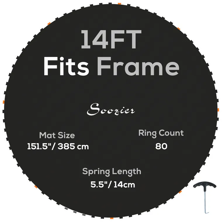 SPORTNOW Covor de înlocuire pentru trampolină, covor de salt de înlocuire, compatibil cu trampolina Ø 4,3 m și arcuri de 14 cm | Aosom Romania