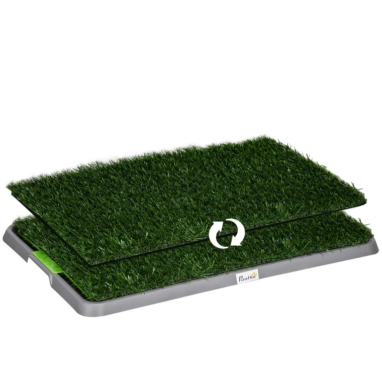 PawHut Toaletă pentru Câini, Iarbă Artificială pentru Câini cu Tavă pentru Antrenamentul la Oliță, 67x41 cm, Verde