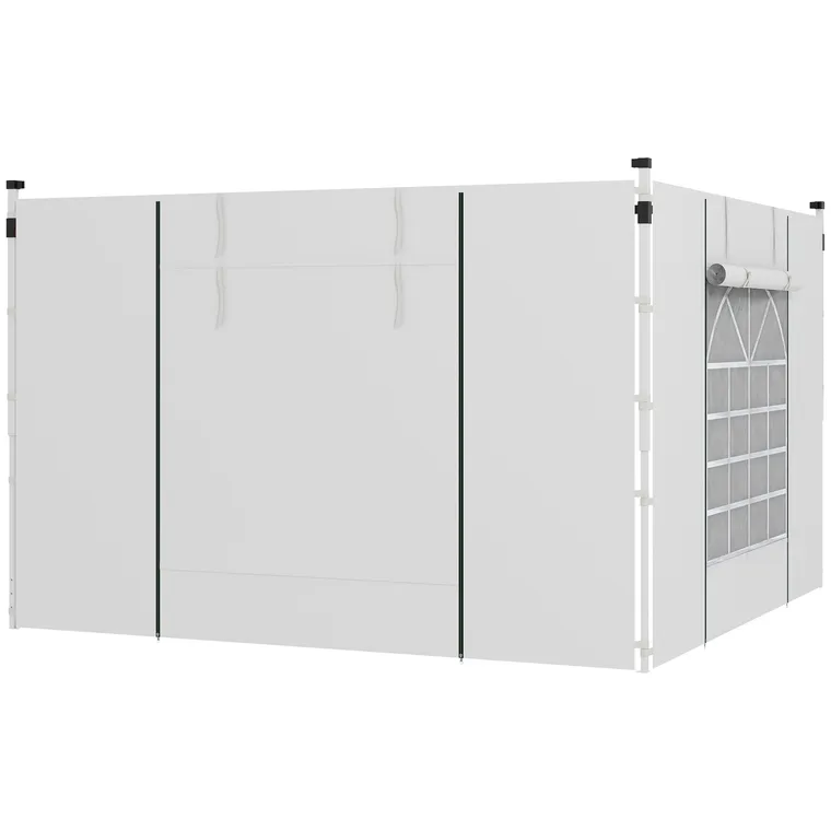 Outsunny Panouri Laterale pentru Foisor cu Ferestre și Uși 3x3(m) sau 3x6m 2 Perechi Inlocuire Alb | Aosom Romania