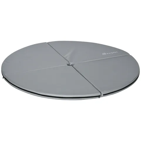 HOMCOM Saltea pliabilă pentru pole dance - saltea pole dance - saltea de protecție Ø 150 cm grosime 5 cm - acoperire din plastic gri | Aosom Romania