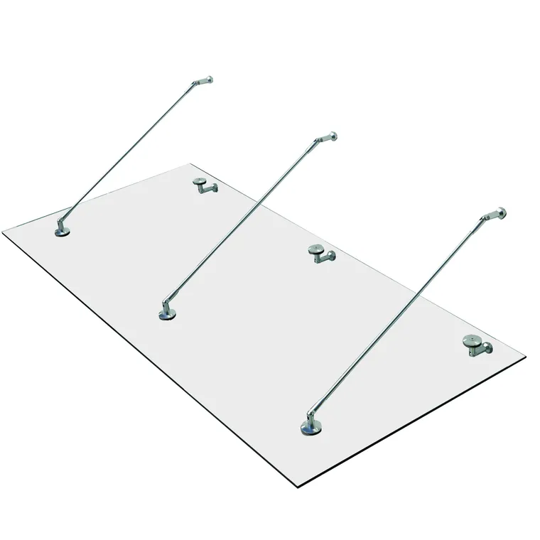 HOMCOM Copertină din sticlă pentru ușă, sticlă călită (ESG), oțel inoxidabil, sticlă transparentă 200x90cm | Aosom Romania