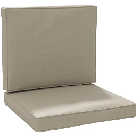 Outsunny Set de 2 perne pentru scaun perne de șezut cu huse detașabile perne matlasate umplutură din spumă poliester kaki | Aosom Romania