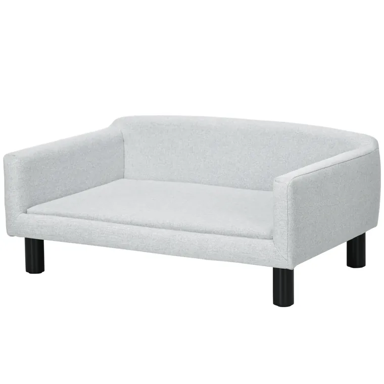 PawHut Canapea pentru Câini cu Pernă, Brațe și Spătar Gri Deschis | Aosom Romania