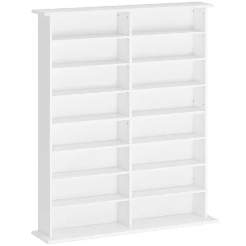 HOMCOM Mobilier Bibliotecă cu 16 Rafturi pentru 720 CD-uri din Lemn 106.5x24x126.3 cm Negru | Aosom Romania