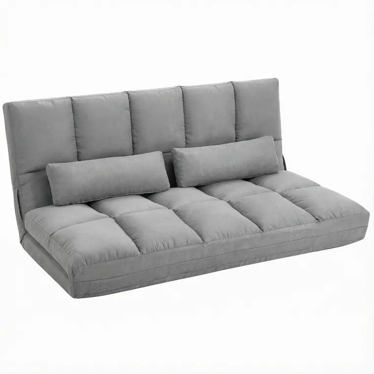 HOMCOM Canapea De Podea Pliabila, 130x73x60 cm Gri | Aosom Romania