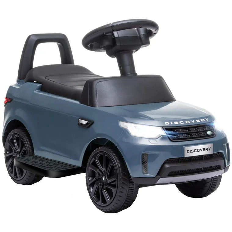 AIYAPLAY Mașină electrică pentru copii 6V, Land Rover, mod condus/mod de împins, faruri, muzică, Albastru deschis | Aosom Romania