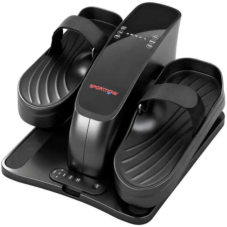 SPORTNOW Mini pedalier, 12 viteze, ecran LED, telecomandă, antiderapant, portabil, metal, plastic, negru | Aosom Romania