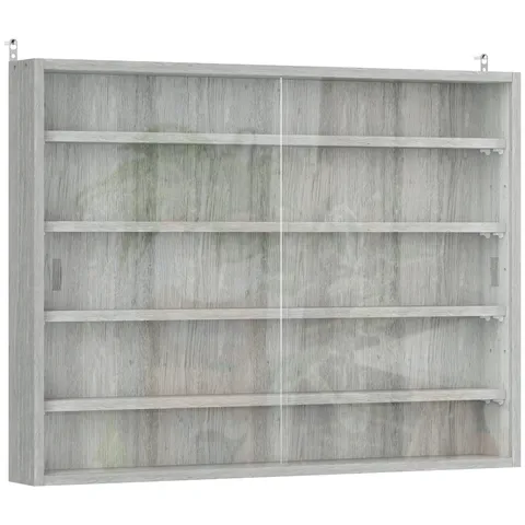 HOMCOM Dulap Tip Vitrină de Expoziție cu Rafturi Reglabile, Montată pe Perete, Negru | Aosom Romania