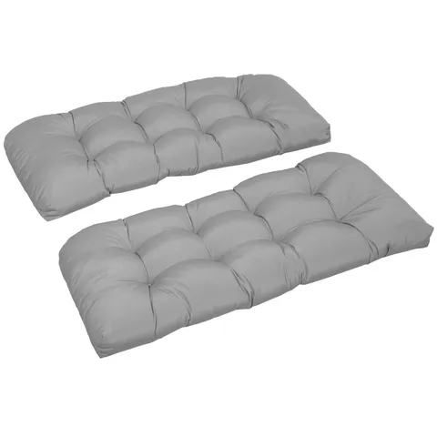Outsunny Pernă pentru Bancă 2 Locuri pentru Interior și Exterior cu 8 Cusături pentru Scaune Canapele 110x48x8 cm Gri | Aosom Romania