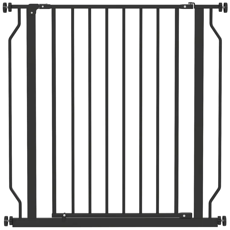 PawHut Poartă Extensibilă și Reglabilă pentru Câini, pentru Scări și Uși, din Oțel și ABS, 75-85x76 cm, Negru | Aosom Romania