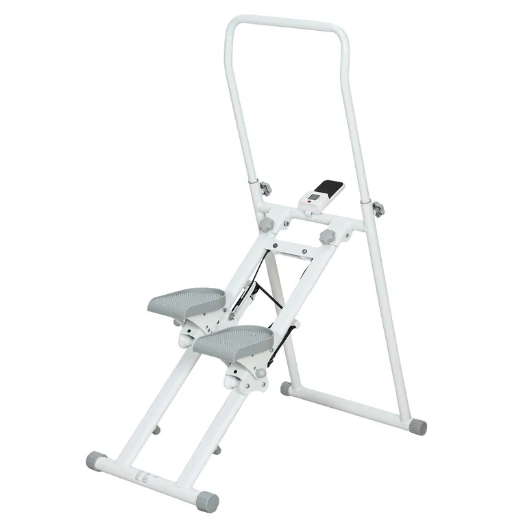 Stepper Vertical SPORTNOW, Fitness Acasă, Pliabil și Compact, Climber Vertical cu Mâner Reglabil, Pedale Antiderapante, Display LCD, Antrenament Cardio Complet pentru Sala de Acasă | Aosom Romania