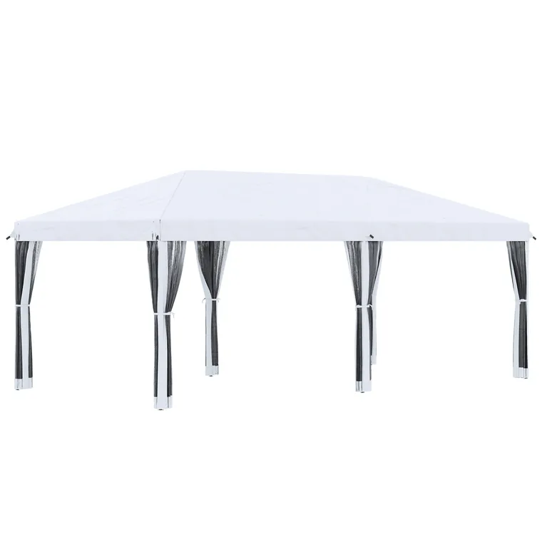 Outsunny Foisor de gradina cu plasa de tantari, alb, 3x6m | Aosom Romania