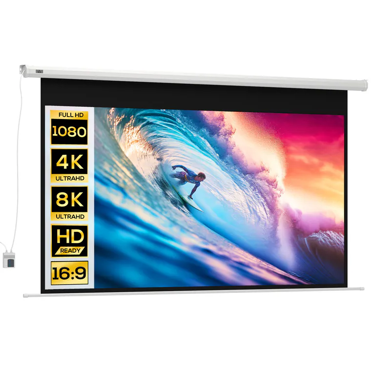 Homcom Ecran 84” Motorizat – 4K HD, Montare Perete sau Tavan | Aosom Romania