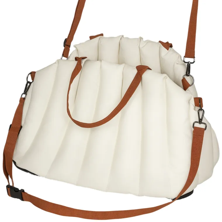 PawHut Scaun Auto pentru Câini Mici cu Lesă și Bază Antiderapantă, Convertibil în Geantă pentru Animale, Crem | Aosom Romania