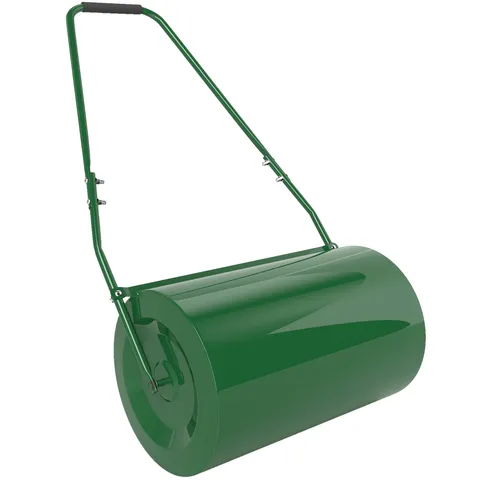 Rola de Gazon Outsunny 63L, cu Lamă Răzuitor, din Metal, 123x58x40 cm, Verde Închis | Aosom Romania