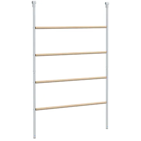 PawHut Suport pentru Găini pe 4 Niveluri, Posatoiu din Lemn și Oțel Galvanizat, Scară pentru Coteț, 4-6 Găini, 140x86x2,5 cm, Lemn Natural | Aosom Romania