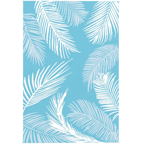 Outsunny Covor outdoor reversibil robust rezistent la intemperii cu geantă de transport ancore pentru sol 274 x 182 cm Hellblau+Weiß | Aosom Romania