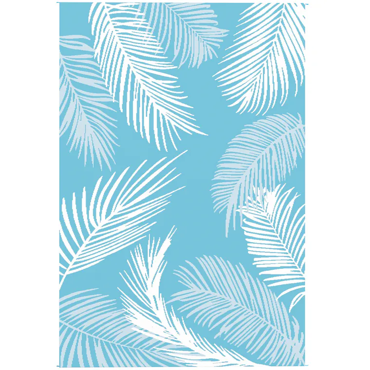 Outsunny Covor outdoor reversibil robust rezistent la intemperii cu geantă de transport ancore pentru sol 274 x 182 cm Hellblau+Weiß | Aosom Romania