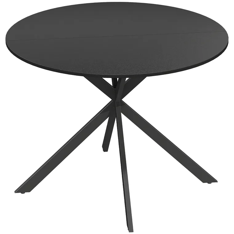 HOMCOM Masă rotundă pentru 4 persoane, masă de bucătărie în stil industrial cu picioare din oțel, pentru sufragerie, bucătărie, negru | Aosom Romania