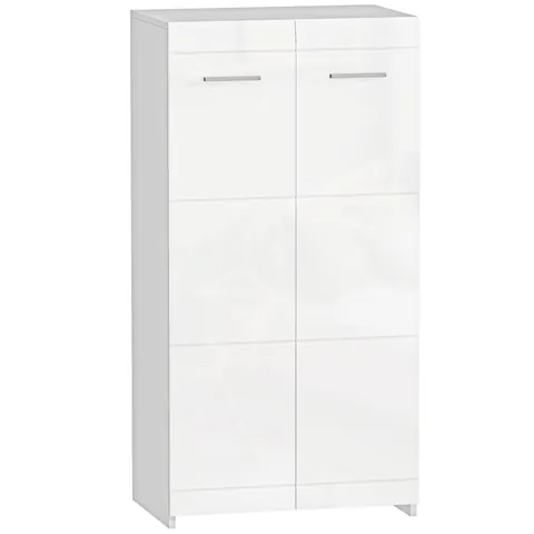 HOMCOM Dulap pentru Pantofi Lucios, Mobilier Modern cu Rafturi Reglabile pentru Hol, Coridor, Capacitate 10 Perechi, Alb | Aosom Romania