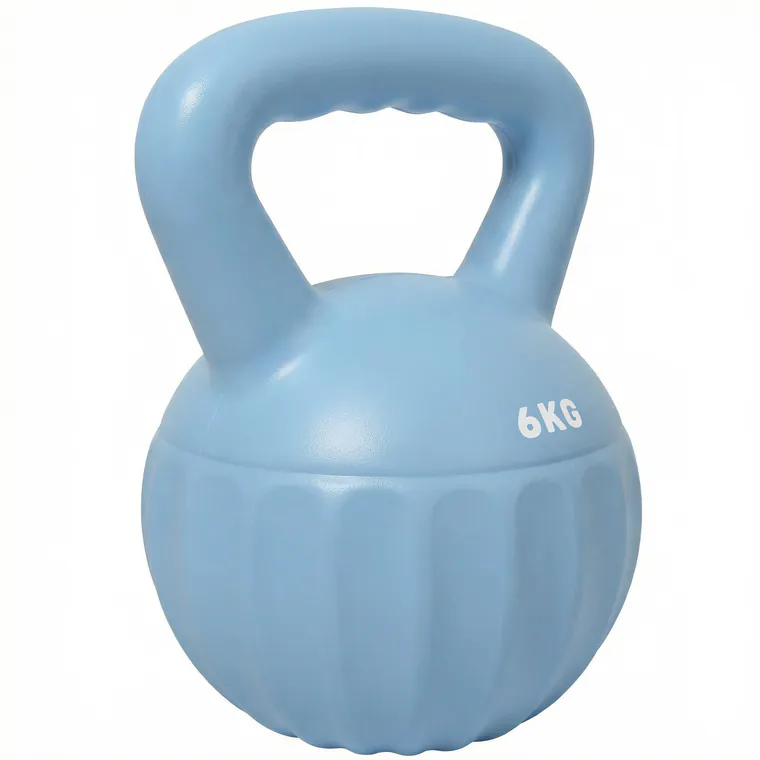 SPORTNOW Kettlebell 6 kg, umplut cu nisip, pentru începători - antrenament de forță acasă, 17 x 17 x 23 cm, albastru | Aosom Romania