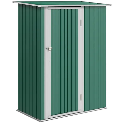 Outsunny Magazie Grădină Dulap pentru Scule 142x84x189cm Din Otel Impermeabil Verde Inchis | Aosom Romania