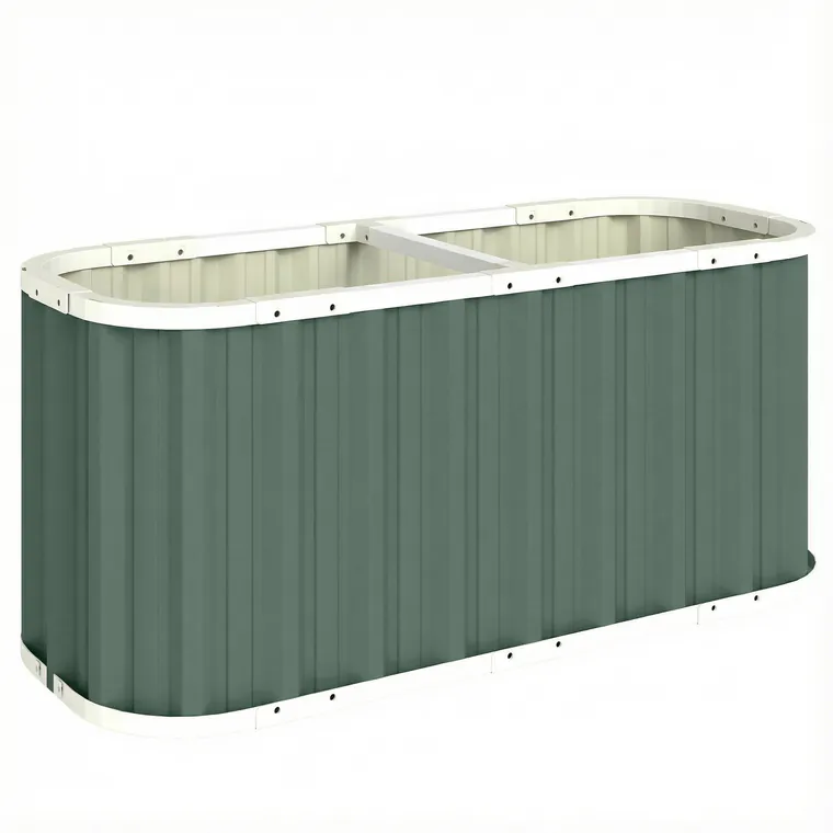 Outsunny Pat înălțat din metal 136 x 53 x 61 cm adânc Pat de grădină cu margini de protecție etichete pentru plante mănuși Fund deschis | Aosom Romania