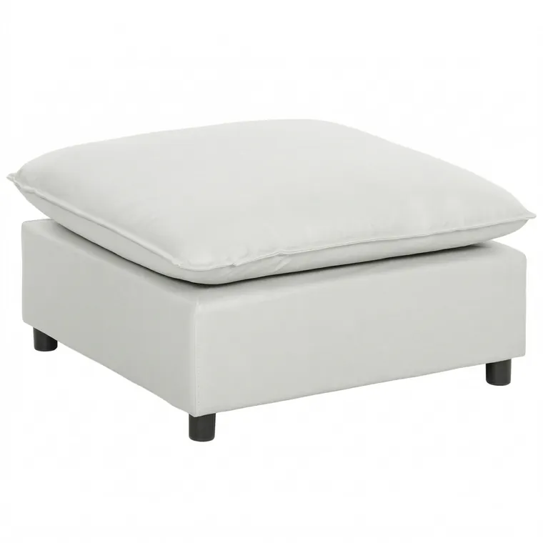 HOMCOM Otomană pătrată pentru living, ottoman cu picioare din plastic, pouf pentru dormitor, hol, 75x75x40 cm, gri | Aosom Romania