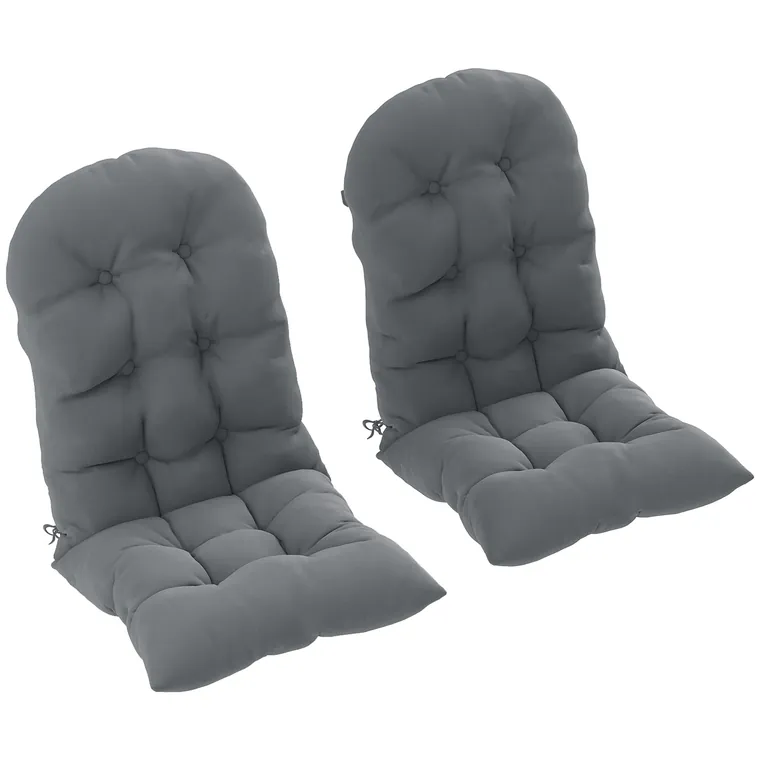 Outsunny Set de 2 perne pentru scaun Adirondack cu prinderi sigure, design capitonat moale și gros, gri | Aosom Romania