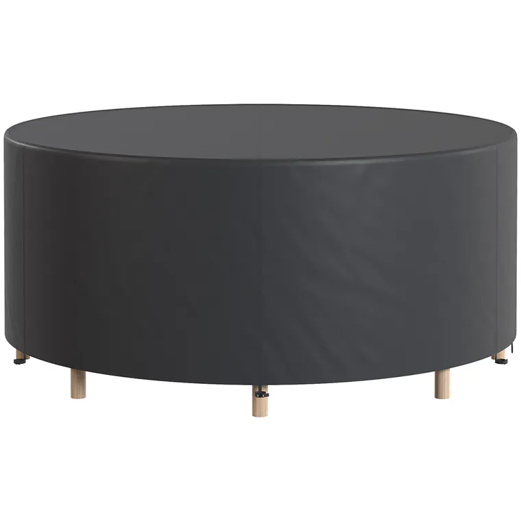 Outsunny Husă protecție pentru mobilier de grădină, rezistentă la iarnă, impermeabilă, anti-UV, prelată 420D țesătură Oxford Ø214x70Hcm Negru | Aosom Romania