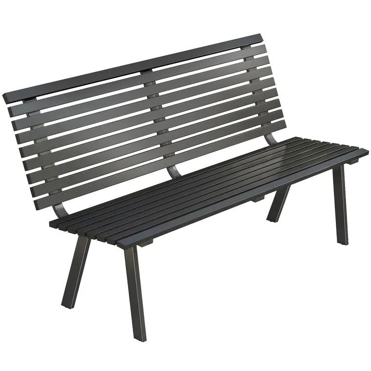 Outsunny Bancă de grădină 3 locuri, rezistentă la intemperii, metal, bancă pentru exterior cu șezut lat, design cu lamele, până la 240 kg 154 x 68 x 88 cm | Aosom Romania