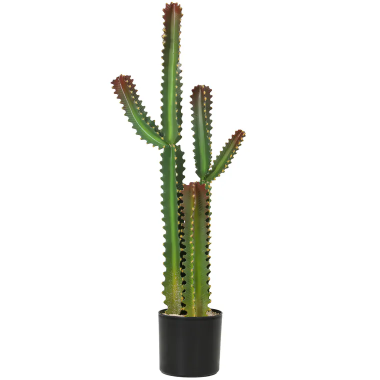 HOMCOM Plantă artificială de interior 111 cm, cactus artificial în ghiveci, pentru casă, birou, living, dormitor, verde | Aosom Romania