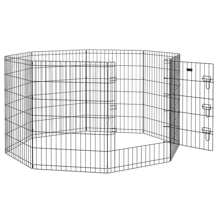 PawHut Parc modular pentru câini iepuri rozătoare gard pentru animale mici interior și exterior 61 x 91 cm negru | Aosom Romania