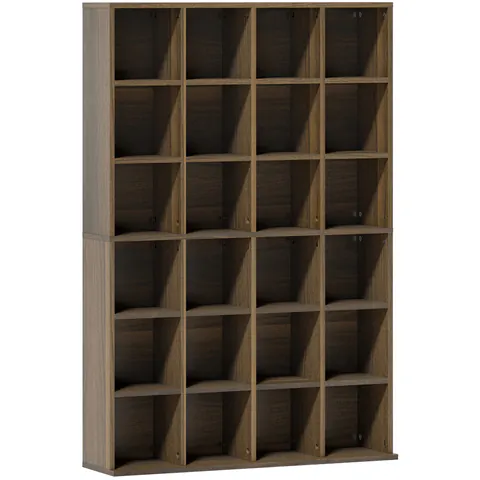 HOMCOM Mobilier de depozitare multimedia 456 CD/ 336 DVD - bibliotecă din lemn cu rafturi reglabile, 89 x 130,5 cm, maro | Aosom Romania