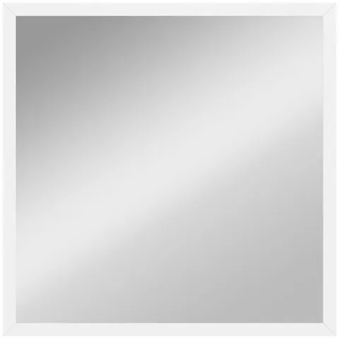 HOMCOM Oglindă de perete pătrată 50 x 50 cm, ramă din lemn alb, ideală pentru baie, living sau dormitor | Aosom Romania